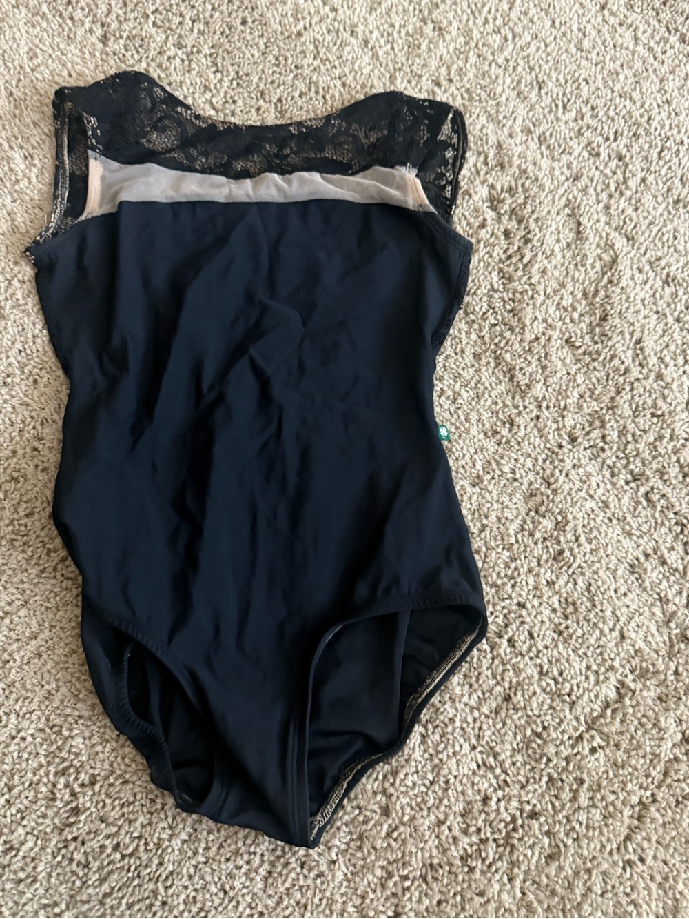 Women's Black Lace-Trim Bodysuit
